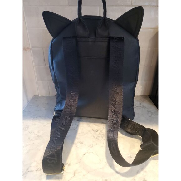 Black Cat Backpack With Gem Accents & Quilted Bottom - Picture 6 of 12